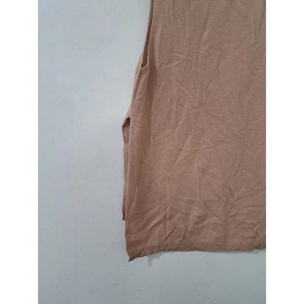 Zara Collection Womens Medium Fine Wool Soft Vest Tan Sleeveless